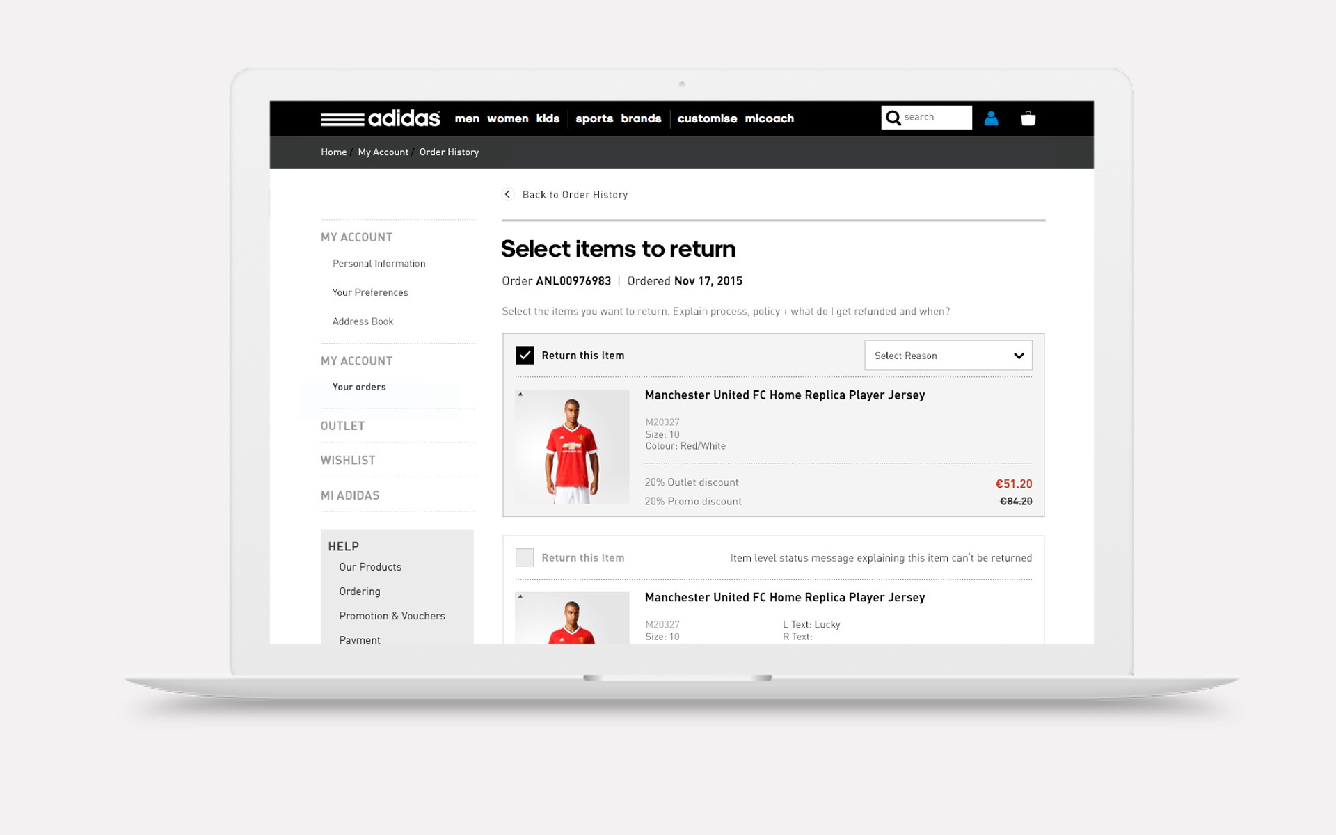 My adidas order top